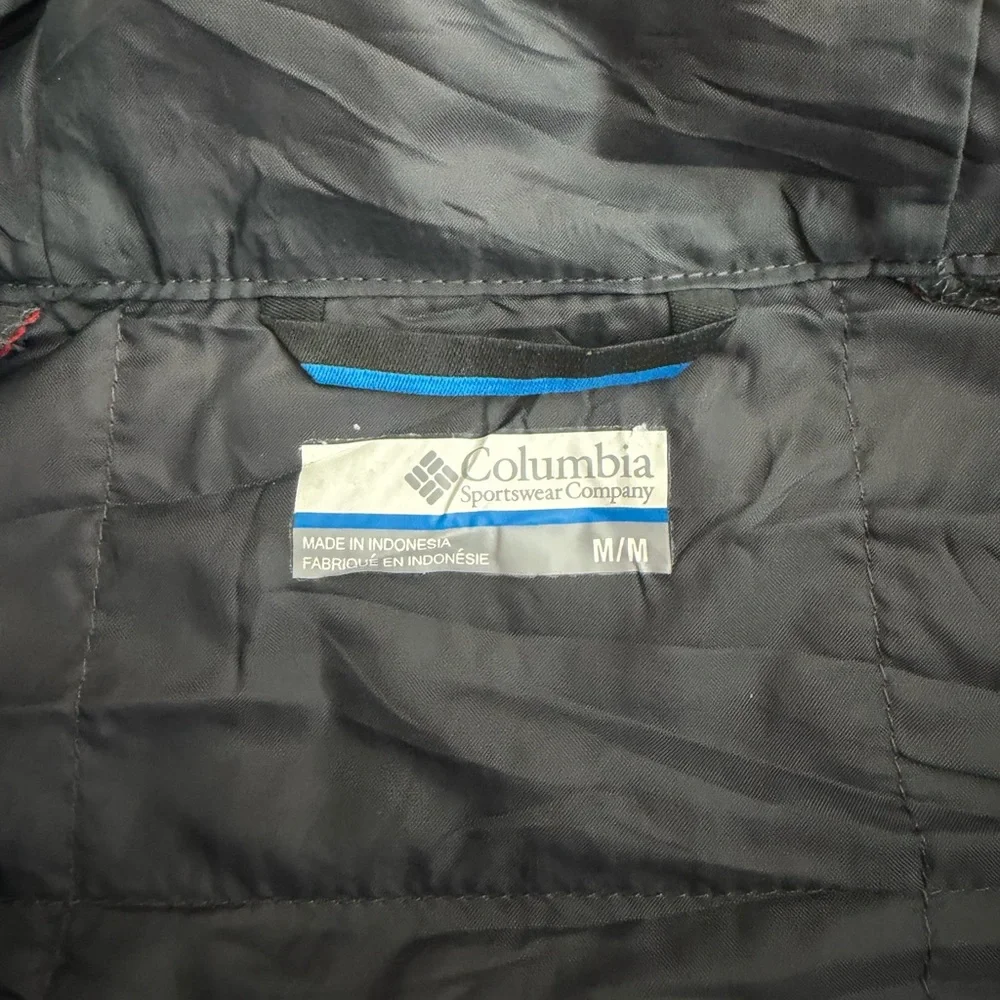Columbia Men’s Medium Hooded Insulated Hybrid Jacket Red Gray - Picture 6 of 6
